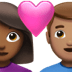 👩🏾‍❤️‍👨🏽 couple with heart: woman, man, medium-dark skin tone, medium skin tone display on Apple